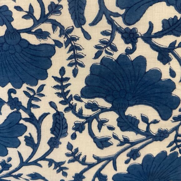 Soma Organic Cotton Pillow Hand Block Print Throw Blue White Boho Ethnic READ - Picture 6 of 13